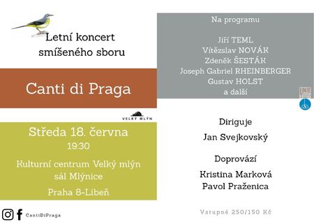 Letní koncert Canti di Praga Letní koncert Canti di Praga